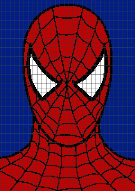 Spider Man Crochet Graph Pattern