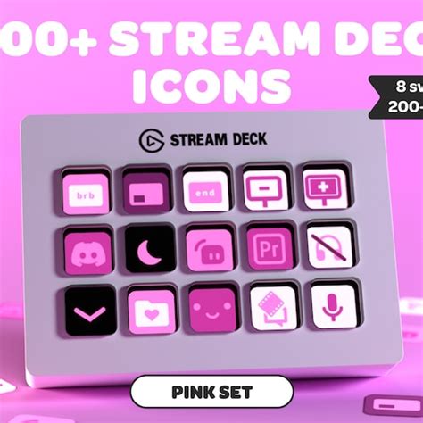 Stream Deck Icons Pink Streamer Twitch Discord Youtube Etsy