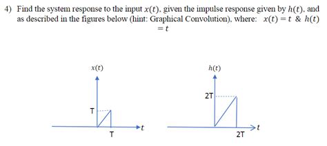 Solved 4 Find The System Response To The Input X T Given