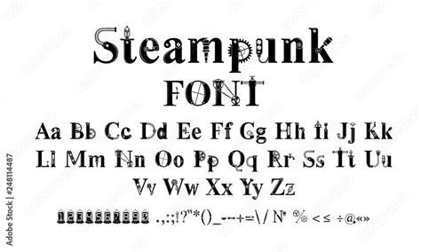 Steampunk Font Letters From Mechanics Alphabet Font From Gears And