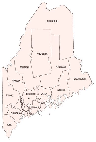 Map of Maine Counties