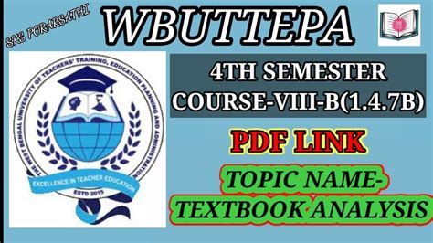 B Ed Th Sem Practicum Course Viii B Wbuttepa Youtube