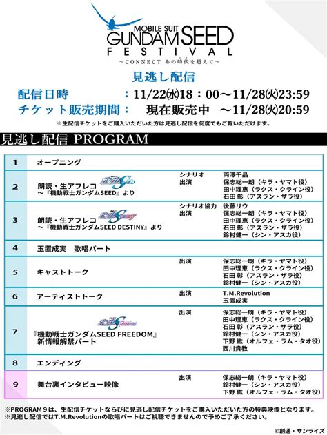 イベント「機動戦士ガンダムseed Festival ～connect あの時代を超えて～」abema Ppv Online Liveにて