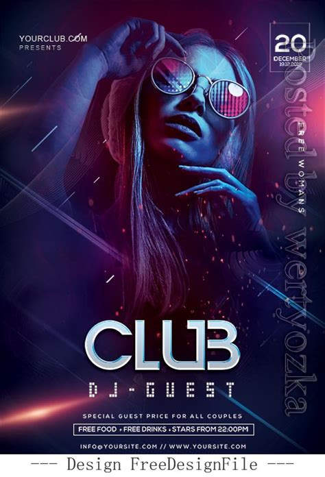 Creative DJ Night Party Poster and Flyer PSD Template free download