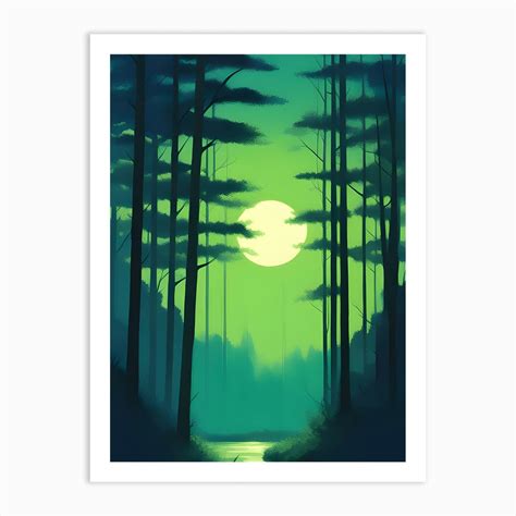 Forest At Night Art Print By Artificial Aesthete Fy