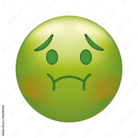 Holding Back Vomit Emoji Green Emoticon Face Disgust Stock