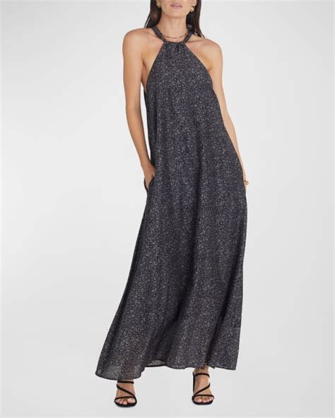 Apiece Apart Eli Cutout Linen Halter Maxi Dress Neiman Marcus