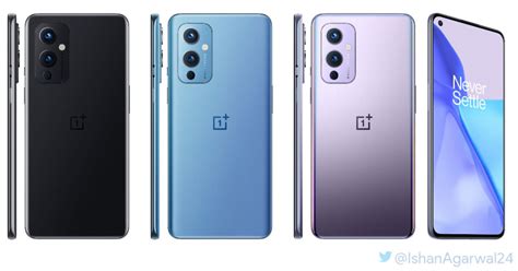 Oneplus 9 5g Colours Revealed In Renders Flat Display And Plastic