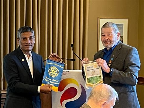 2023 24 Club President Starts Off Year With Banner Exchange Rotary