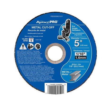 Avanti Pro 5 In X 116 In X 78 In Thin Kerf Metal Cut Off Disc