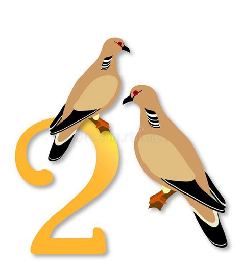 12 Days Of Christmas 2 Turtle Doves Stock Illustration Illustration