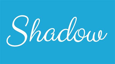 Learn How To Sign The Name Shadow Stylishly In Cursive Writing Youtube