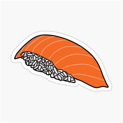 Salmon Nigiri Sticker For Sale By Daisy Sock Redbubble