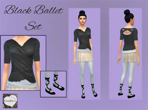 The Sims Resource Black Ballet Set By Cocobuzz • Sims 4 Downloads