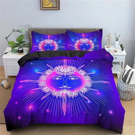 Sun And Moon Duvet Cover Set Galaxy Astrology Constellation Bedding Set