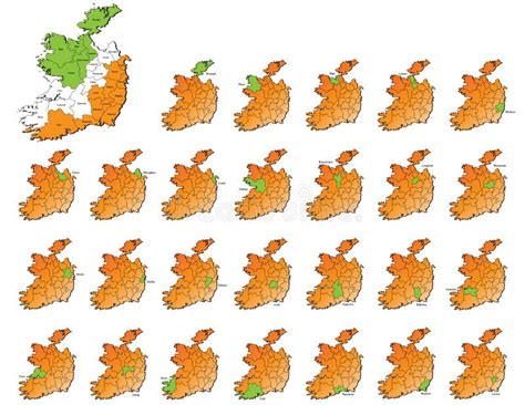 Detailed Map Of Ireland With Administrative Divisions Into Provinces