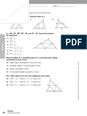 The Triangle Midsegment Theorem Exercise Pdf Triangle