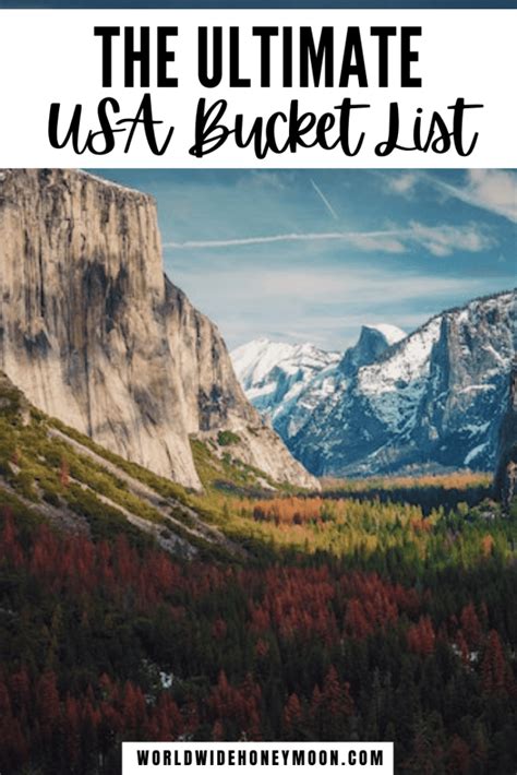 The Ultimate 40 USA Bucket List Travel Destinations World Wide Honeymoon