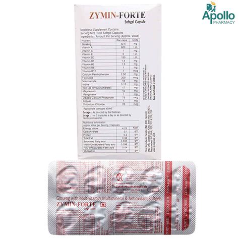 Zymin Forte Softgel Capsule 10 S Price Uses Side Effects Composition