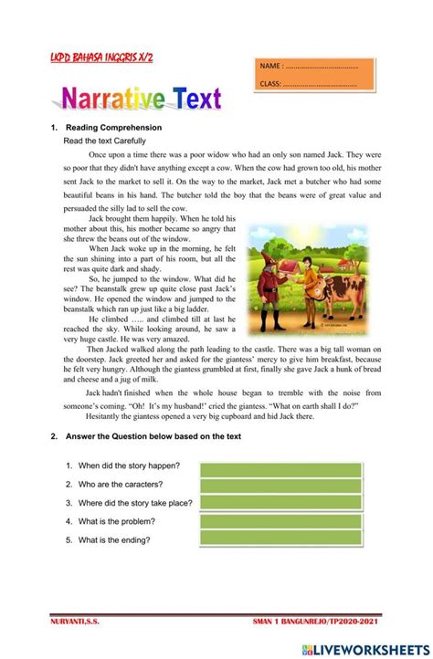 Narrative Text Free Exercise