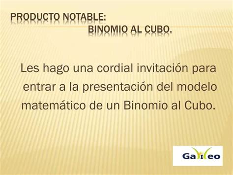 Ppt Producto Notable Binomio Al Cubo Powerpoint Presentation Free