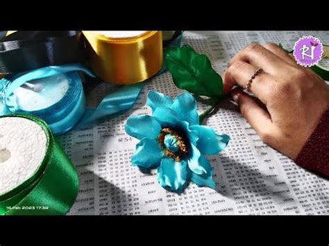 DIY How To Make Satin Ribbon Flower Super Easy For Beginner Double