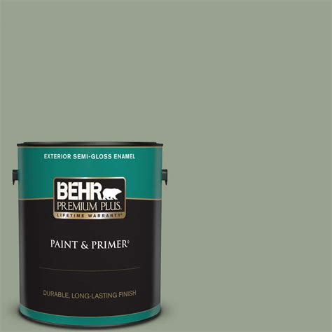 BEHR PREMIUM PLUS 1 Gal N390 4 Bitter Sage Semi Gloss Enamel Exterior