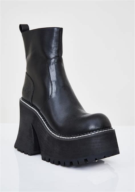 Delias Smooth Vegan Leather Platform Boots Dolls Kill