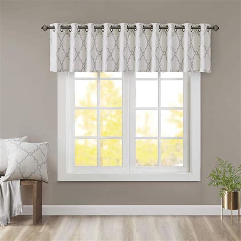 Madison Park Saratoga Window Curtain Light Filtering Fretwork Print 1 Panel Grommet