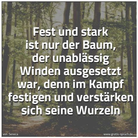 Spruch Fest Und Stark Ist Nur Der Baum Der Un Und Weitere Spr Che