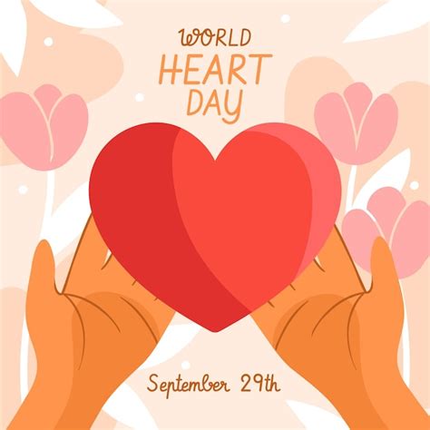 Premium Vector Hand Drawn World Heart Day With Hands