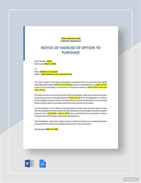 Notice Templates In Word Free Download