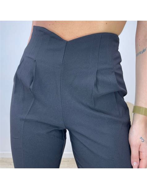 Pantalone Vita Alta Zara Model Nero