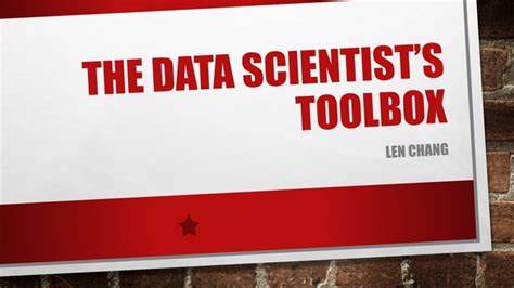 Hadoop Con The Data Scientists Toolbox Ppt