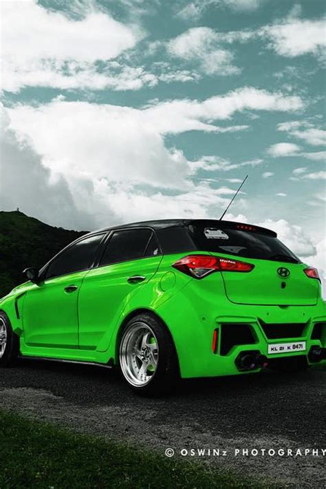 Hyundai i20 Custom green with wide body kit - ModifiedX