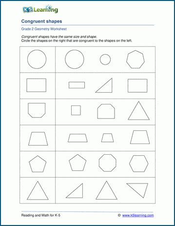 Congruent Shapes Worksheets | K5 Learning - Worksheets Library