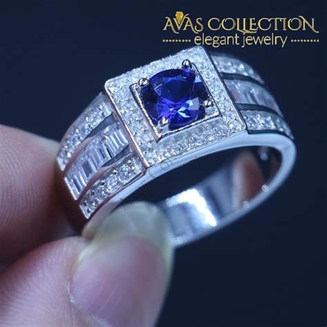 Blue Stone Wedding Band 1ct Avas Collection