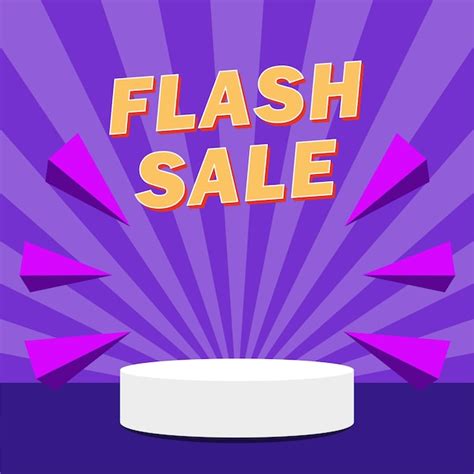 Premium Vector Vector Flash Sale Banner Template Design With Podium