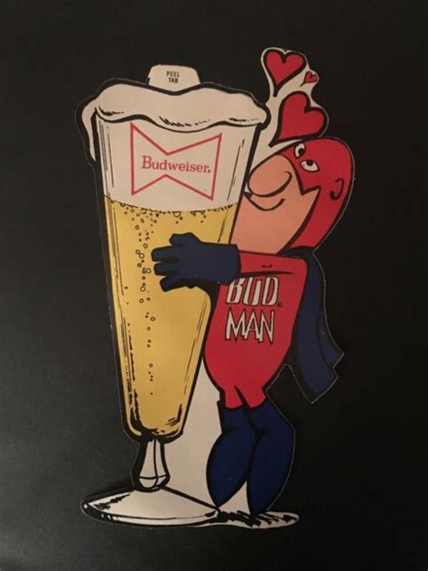 Vintage Bud Man I Love Beer Budweiser Sticker Promo 1970s New Rare Ebay