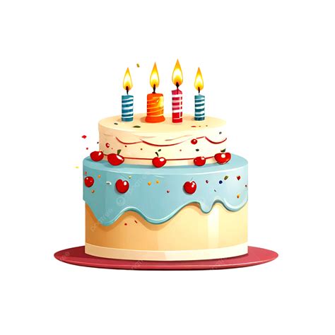 Happy Birthday Cake For Flat Illustration Birthday Cake Cake Birthday Flat Illustration Png