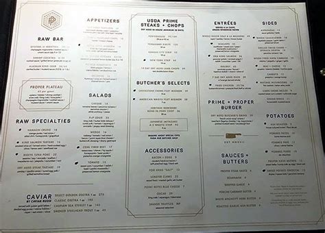 Prime Restaurant St. Thomas Menu