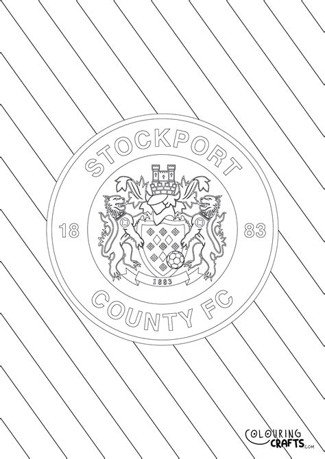 Striped Stockport County Badge Printable Colouring Page Colouring Crafts