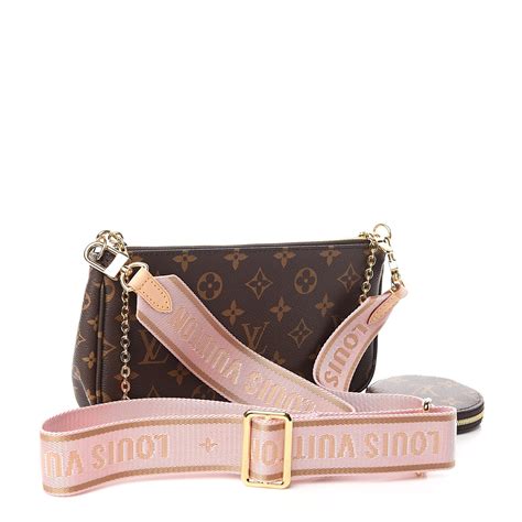 Louis Vuitton Clair Pink Monogram Multi Pochette Crossbody Semashow