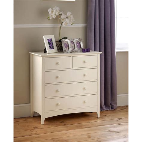 Cameo Stone White 5 Drawer Chest Dunelm