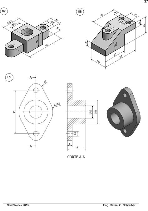 Lista De Exercicios Solidworks Desenho T Cnico I