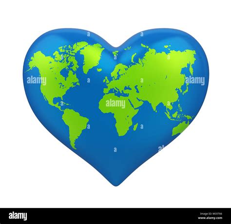 Heart shaped world map hi-res stock photography and images - Alamy