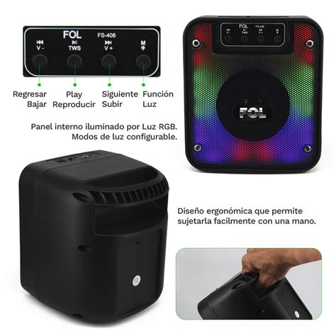 Fs Bocina Bluetooth Port Til Con Micr Fono Y Luz Rgb Fol M Xico