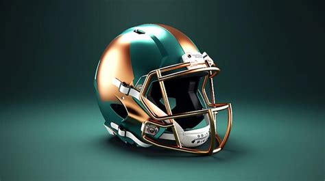 Premium AI Image | A green and gold eagles football helmet with the ...