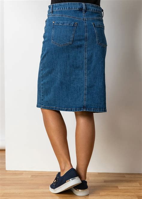 Roman Denim Cotton Denim Stretch A Line Skirt Matalan