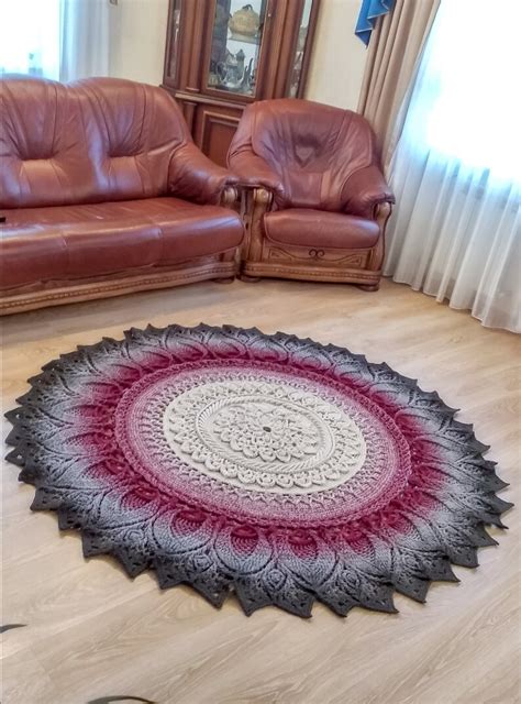 Big Crochet Rug With Volumetric Elements 78 2 3in Doily Etsy